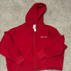 Champion Juniors Vibrant Red Zip-Up Cropped Jacket